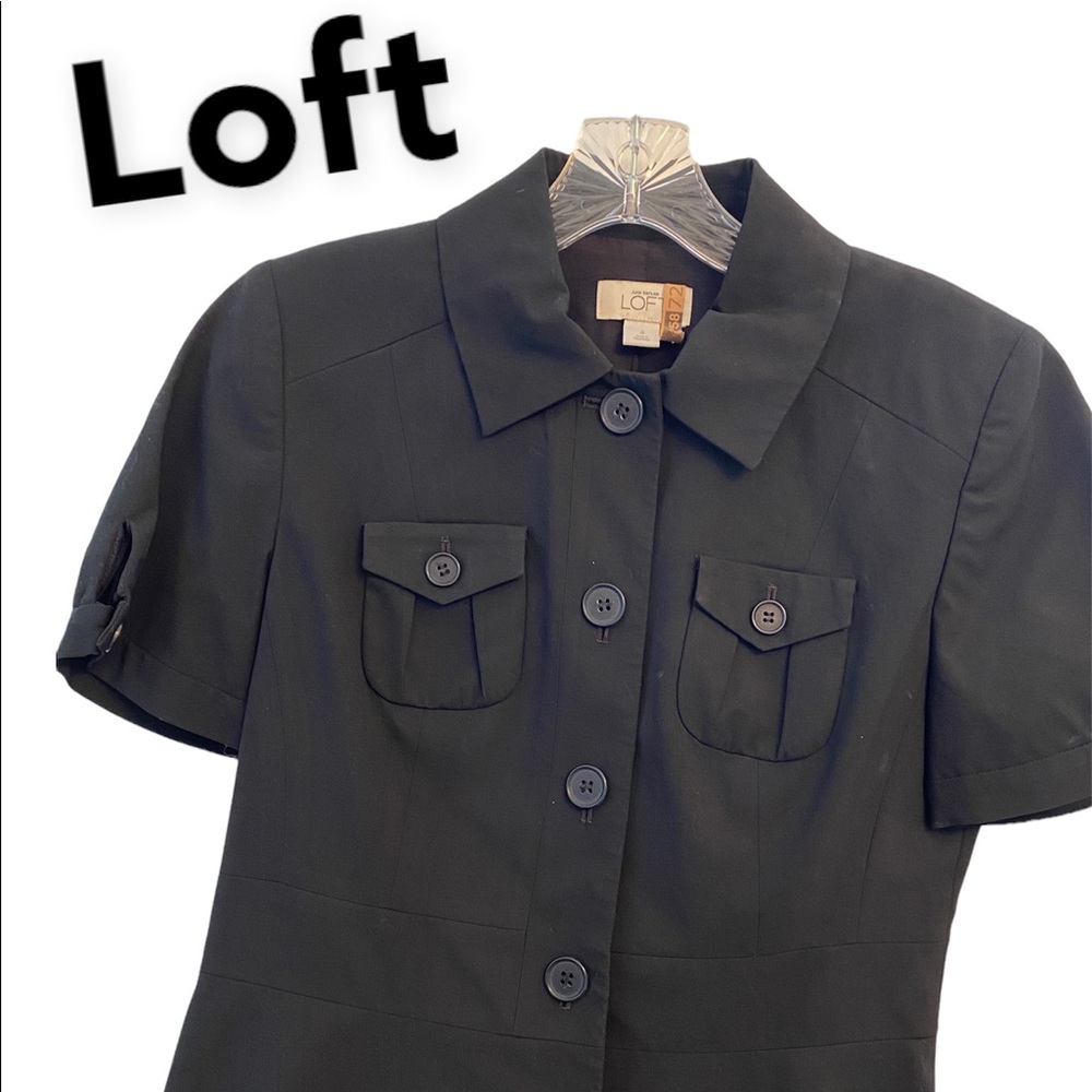 LOFT Black Short Sleeve Blazer